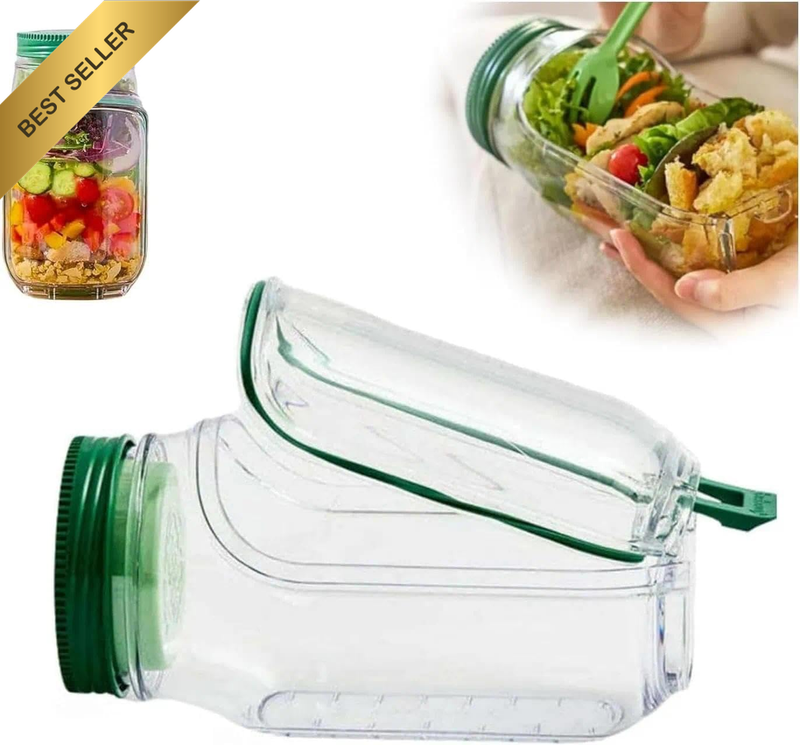 Salad Jar Side Opening Portable Meal Prep Fresh Salads Leakproof