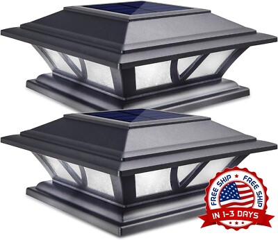 Luces Solares Para Postes Para Exteriores, 2 Modos, Tapa Led Para Cerca De T...