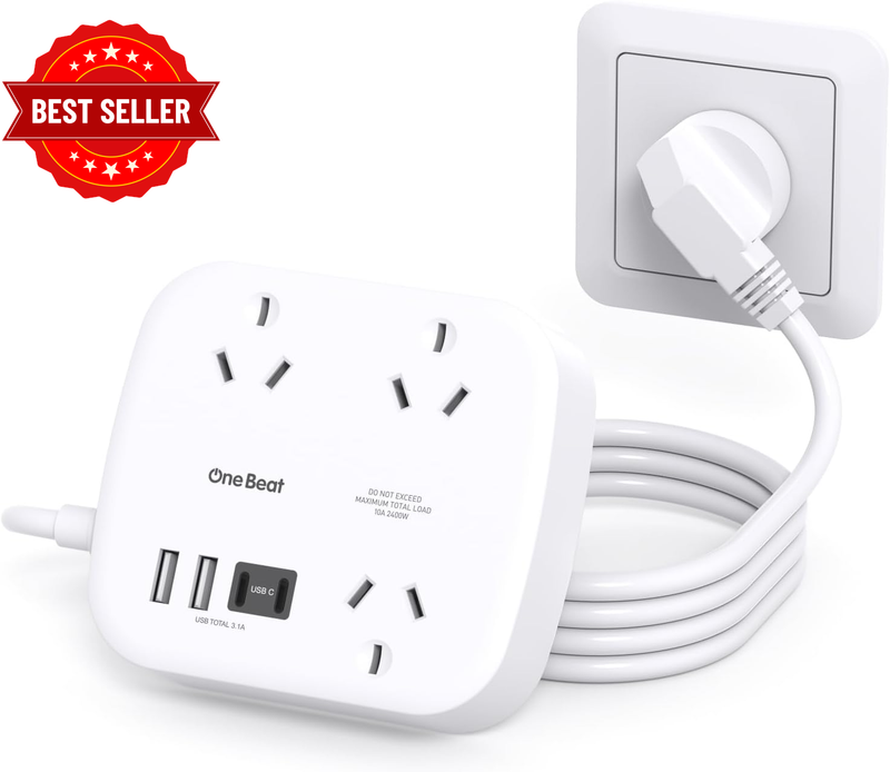 Power Board with Usb,Travel Power Strip with 3 AC Outlets,2 USB a and 2 USB C Po
