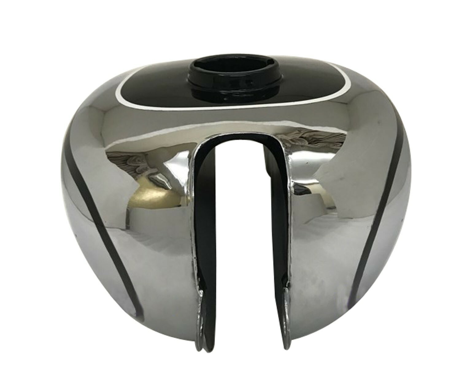 New Horex Regina Petrol Gas Fuel Tank Steel Chrome & Black Small Version 