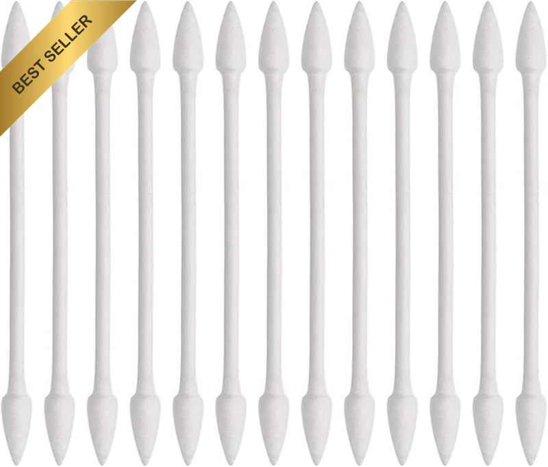 800 Pieces Cotton Swabs, Double Precision Tips with Paper Stick, 4 Packs, 200 Pi