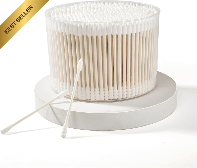 Round Cotton Swabs, Double Headed, Disposable, White, Paper Stick, Portable, 500