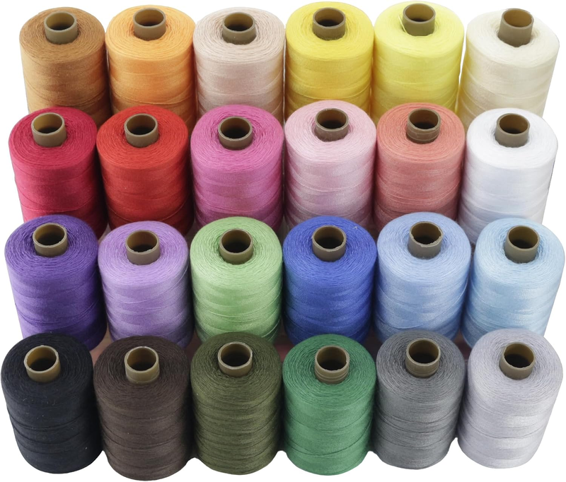 Polyester Sewing Thread Kits, 24 Colors 1000 Yards per Spool, All-Purpose for Ha