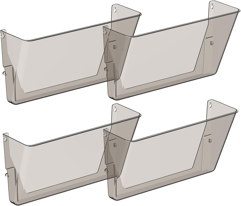 Clear Acrylic Single Pocket, Plastic Hanging Wall Mount File Holder for Office H