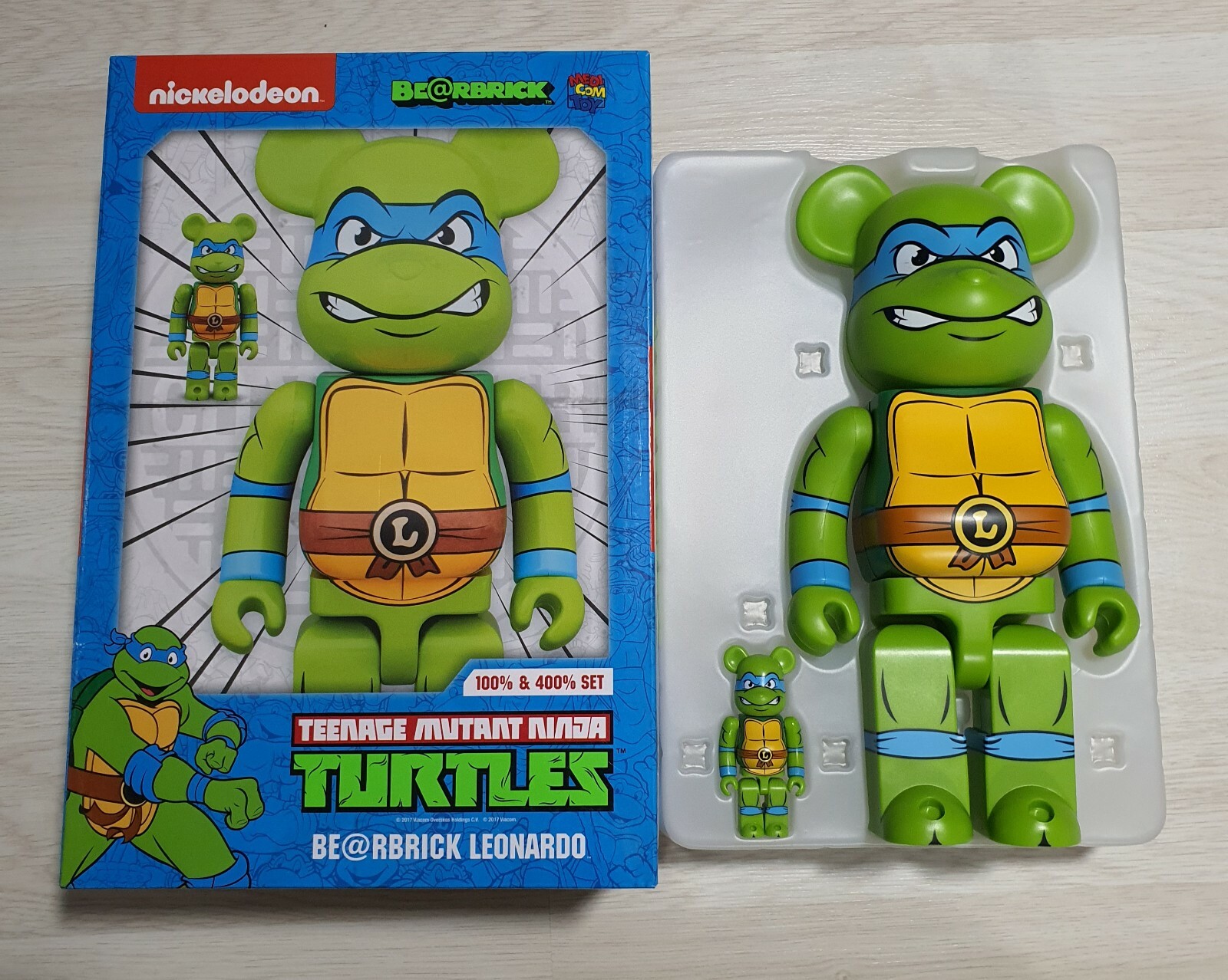 BEARBRICK Ninja Turtles Leonardo 100%&400% BE@RBRICK Medicom BEARBRICK Ninja Turtles Leonardo 100%&400% BE@RBRICK Medicom