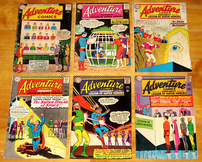 DC 1963-1966 ADVENTURE COMICS No. 311, 321, 323, 344, 345 & 346 New Legionnaires