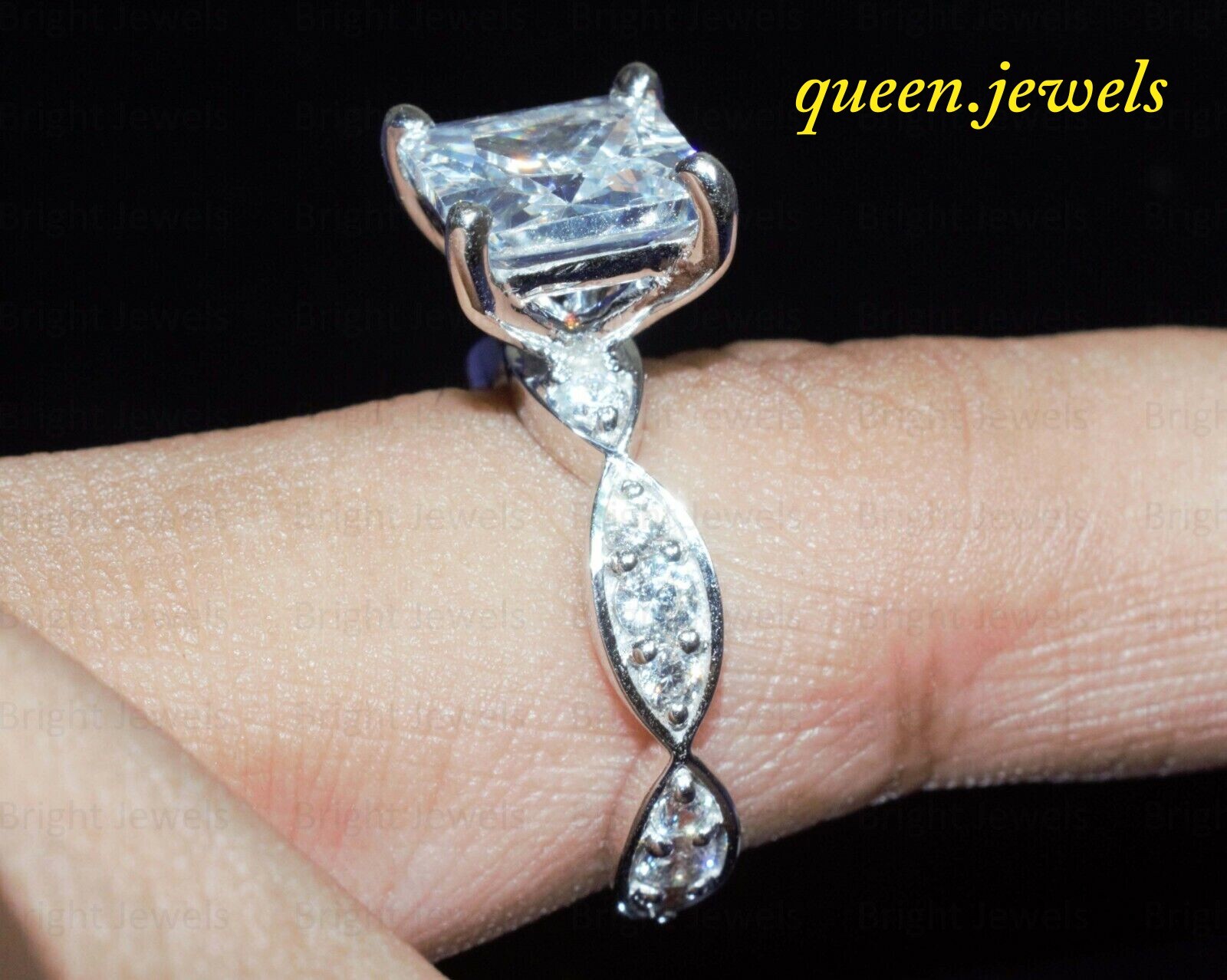 最新グッズがいっぱい 2.95ct Brilliant Princess Cut Designer