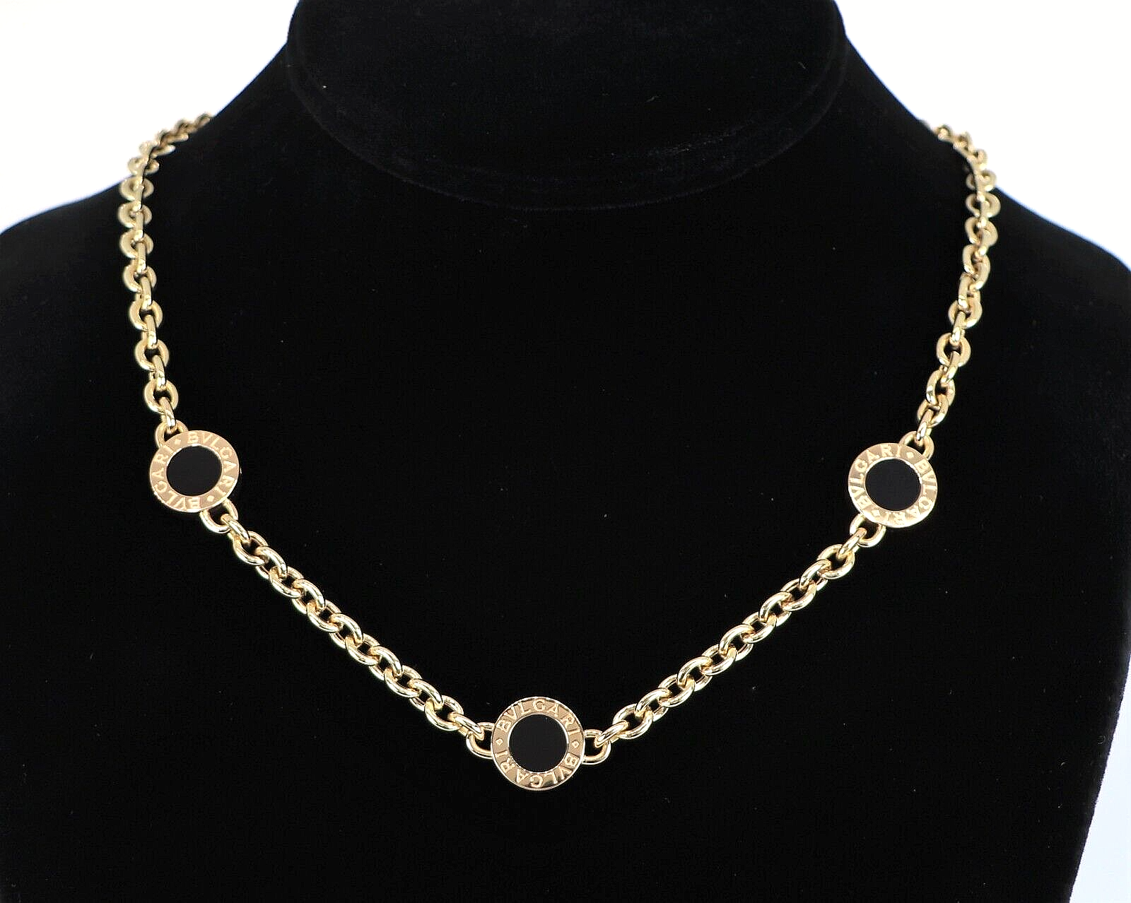 Vintage Bvlgari Bulgari 18K Solid Yellow Gold Reversible Black