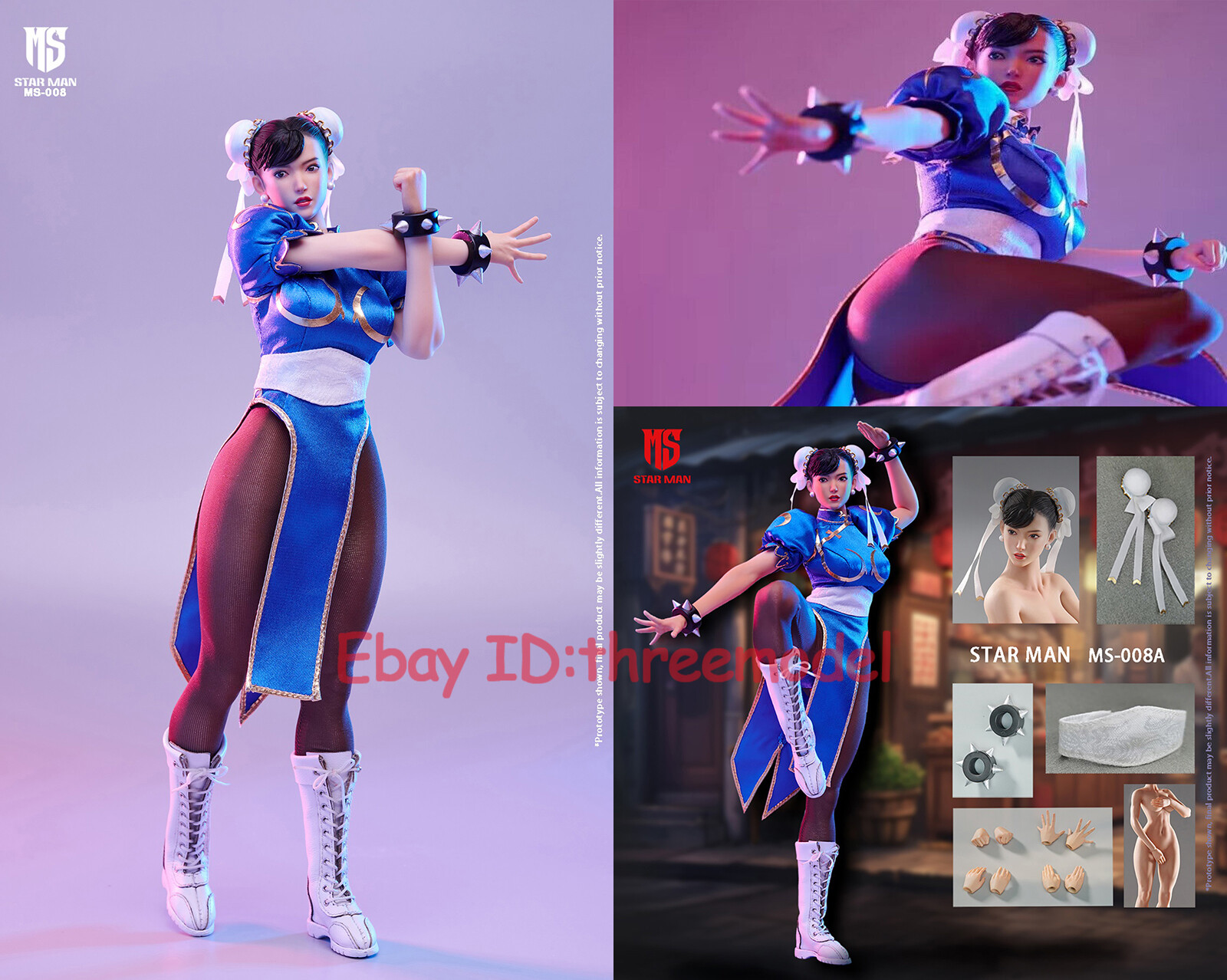 STAR MAN MS-008A 1/6 Female Fighter Chun-li Collectible Action