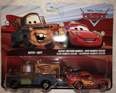 DISNEY PIXAR CARS MATER & CACTUS LIGHTNING MCQUEEN 2024 2 PACK FAST USPS SHIP