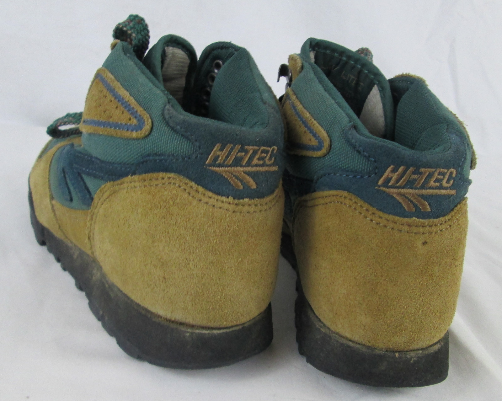 Vintage Hiking Boots Retro Womens Hi-Tec Lady Lite II Brown Green Leather 7.5