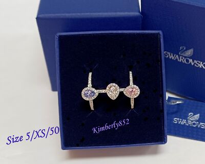 Swarovski Christie Ring Set Pastel Color Crystal NEW Option Size:XS/S/M/L