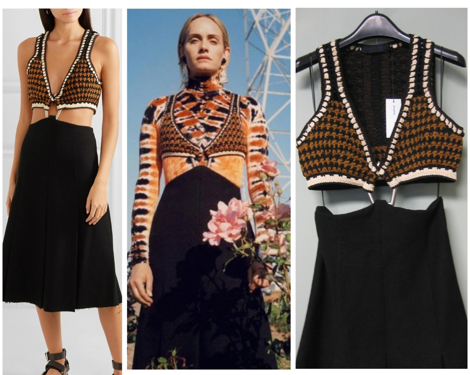 $2450 Proenza Schouler Crochet Bikini Cutout Hoop Boucle Box