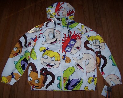 Members Only Nickelodeon RUGRATS Hoodie Jacket MULTI-COLORED Men's Large ~ NWT