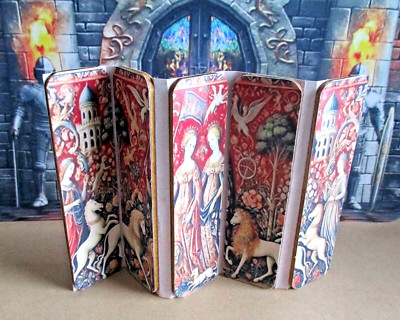 doll house medieval  Tudor DRESSING SCREEN room divider HANDMADE #M1