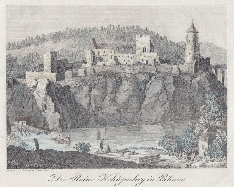 TchÃ¨Que Klingenberg Original Lithographie Medau En Leitmeritz 1840