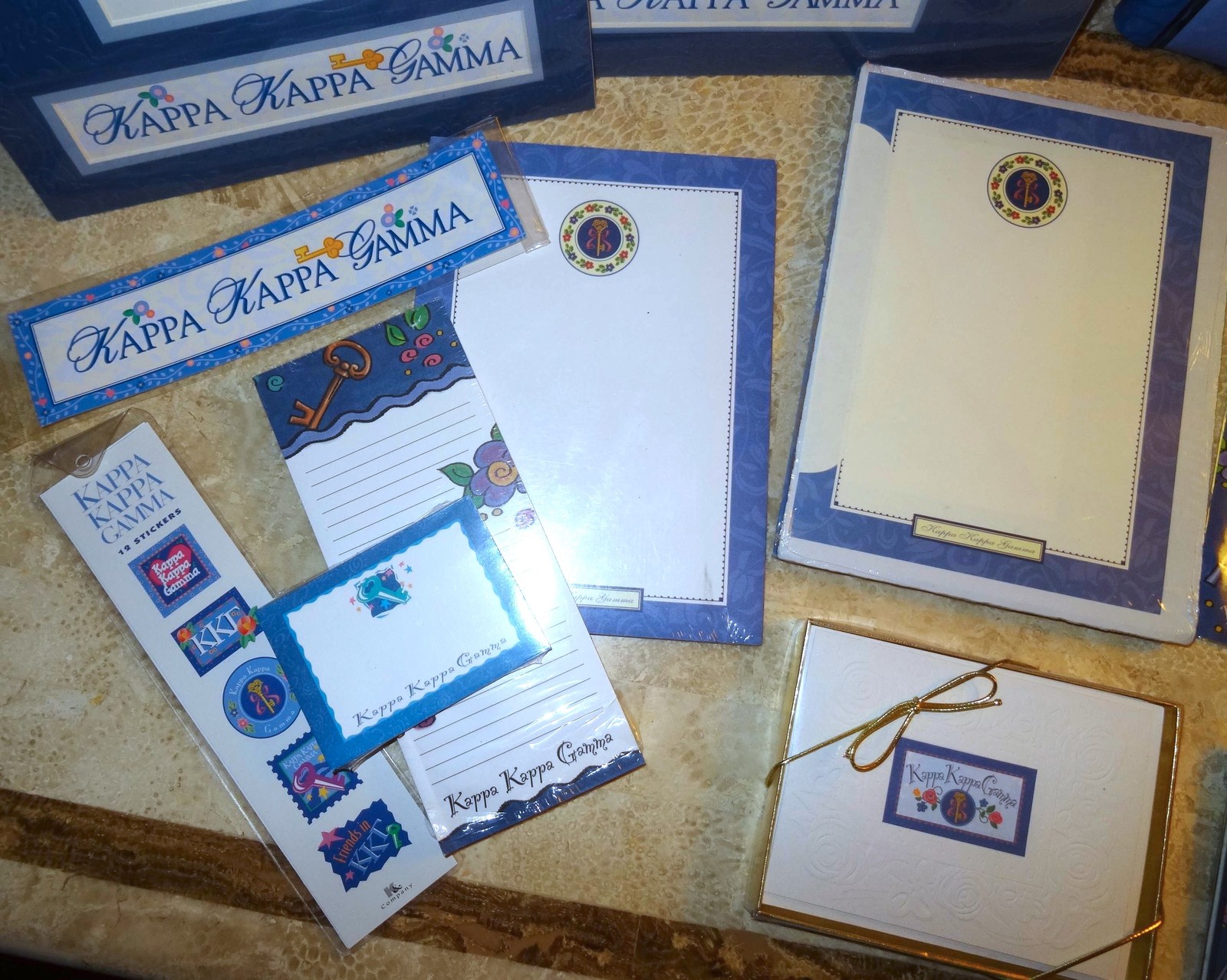15 Kappa Kappa Gamma items-photo album, mats, address book, stationery, stickers