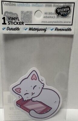 Fluffy Cat , Vinyl Decal Sticker, waterproof durable removal 2 inches