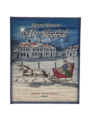 Mount Vernon 2006 Christmas Ornament Sleighride George Washington 3D Holiday Vtg