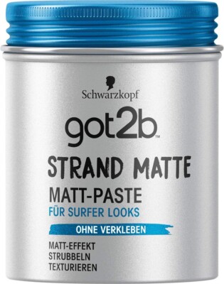 got2b Strand Styling Paste für matte Surfer Looks, Haarwax für Männer 3x100ml