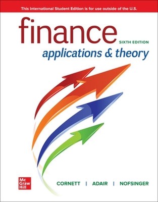 Finance: Applications and Theory ISE by Marcia Cornett Paperback Book