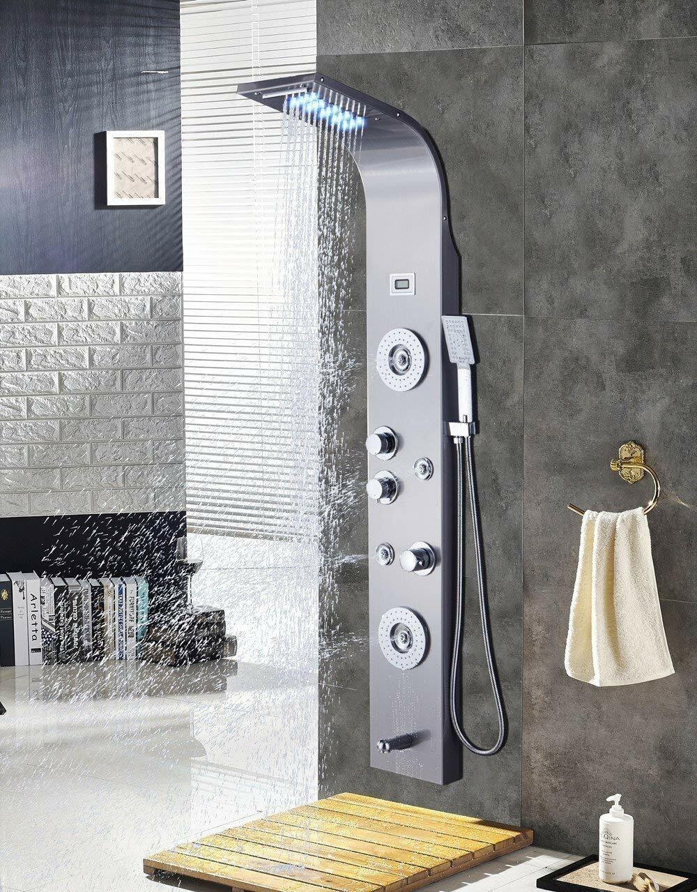 Shower panels. Душевая панель Waterfall. Душевая панель Акванет черная. Душевая панель Hansa Smart Shower 58200100. Угловая душевая панель Jacuzzi для ванны.