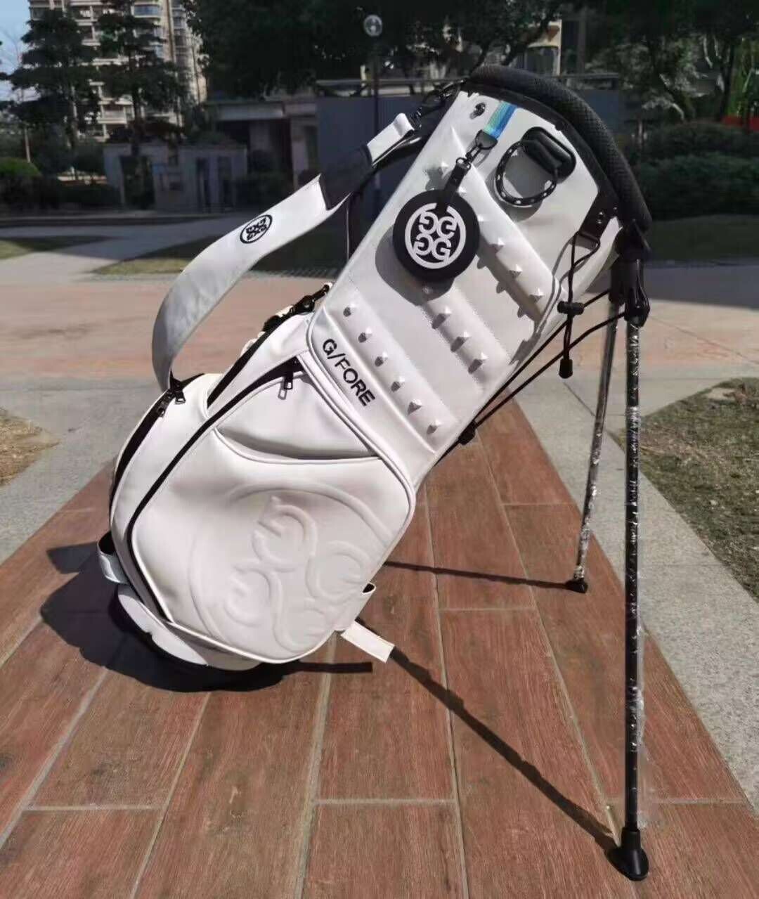 G FORE White Golf Caddy Bag Stylish & Durable from Japan new G FORE White Golf Caddy Bag Stylish & Durable from Japan new