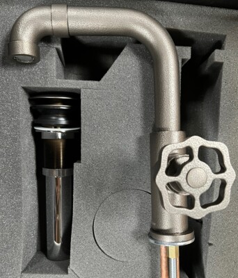 Graff GN-11300-C18-GMD Vintage Single Hole Bathroom Faucet - Distressed Gunmetal