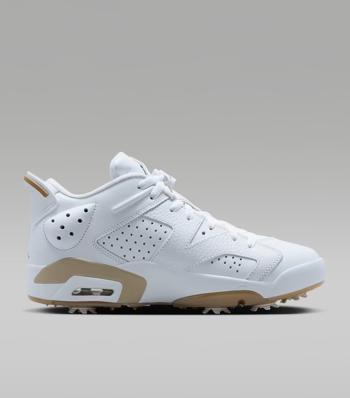NIKE NIKE AIR JORDAN 6 RETRO GOLF SHOES 'WHITE/KHAKI'