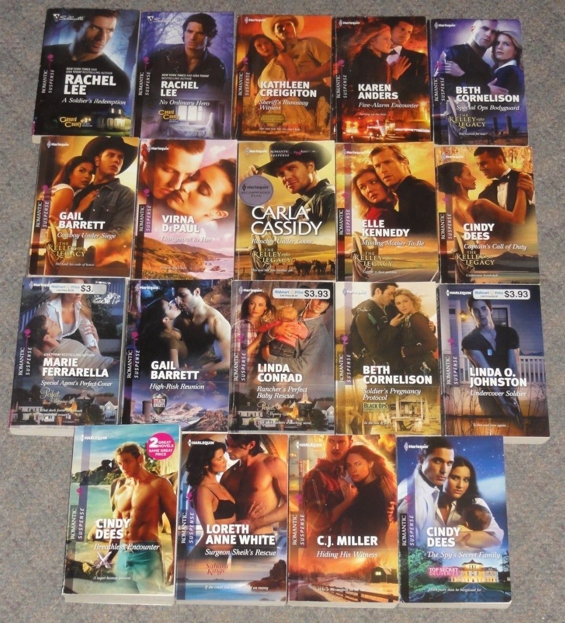 Lot of 57 HARLEQUIN Romantic Suspense Romance Paperbacks Intrigue Silhouette