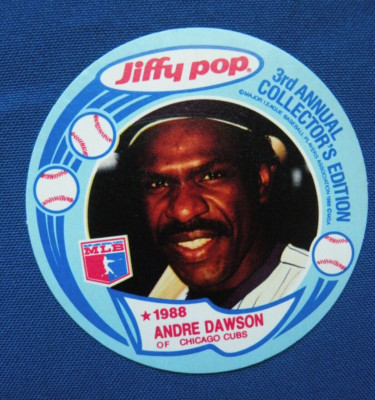 1988 Jiffy Pop Disk 3rd edition Andre Dawson Chicago Cubs #8