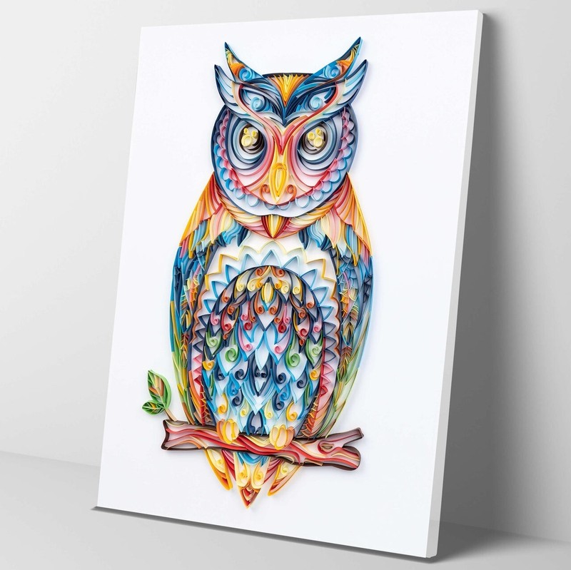 Owl Paper Quilling DIY Kit With Tools Handmade Home Decoration