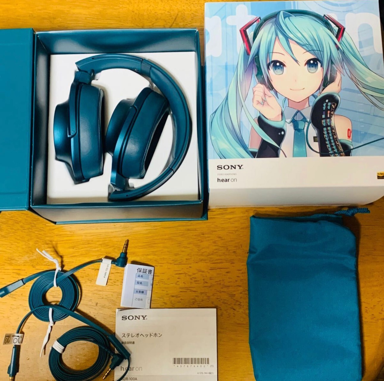 SONY Headphones MDR-100A Hatsune Miku Model Headphones USED SONY Headphones MDR-100A Hatsune Miku Model Headphones USED