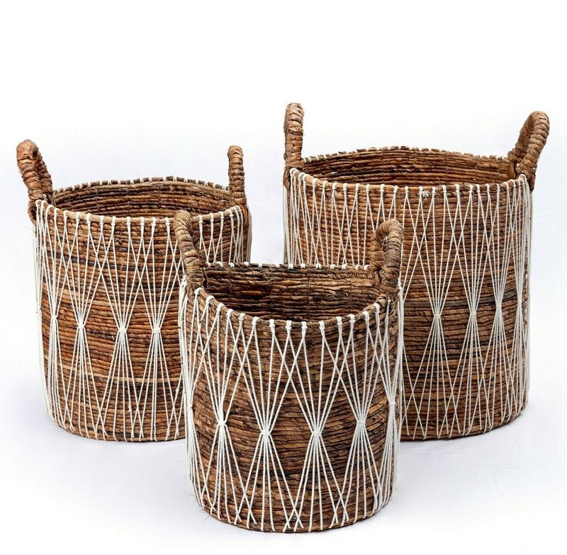 Boho Korb Handgeflochtener Dekokorb Rund Pflanzenkorb Ã30-40cm Soeji Â® Manduro