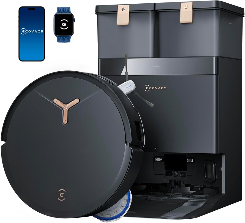 DEEBOT T50 MAX PRO Omni Robot Vacuum and Mop, 18,500Pa Suction, 18Mm Auto-Lift, Zerotangle &Truedge 2.0, AIVI 3.0 Obstacle Avoidance, Auto Hot Water Mop Wash/Dry/Refill, Self-Emptying