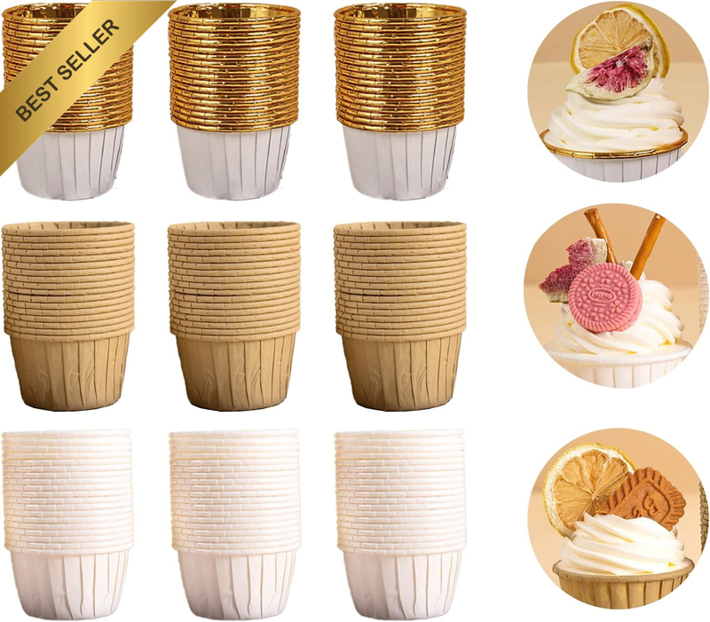 150Pcs Disposable Cupcake Paper Cups, Greaseproof, Heat-Resistant Baking Liners