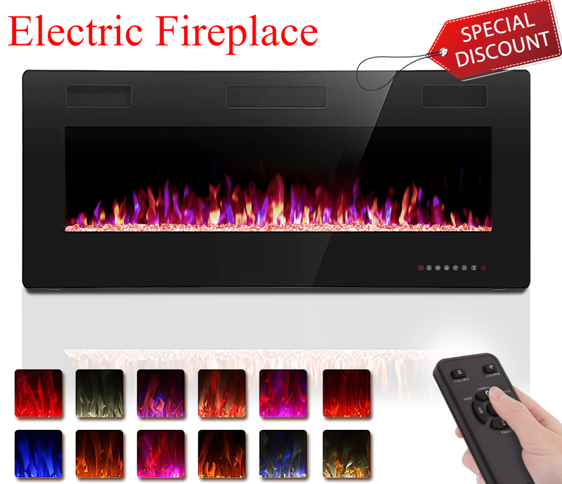 Chimenea Electrica Calentador Ajustable Sala De Estar Habitacion Pared Casa 42"