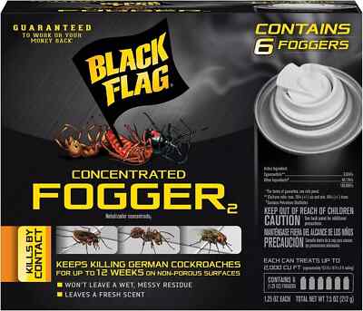6 Can Fogger Bomb Insect Killer Bug Flies Roach Spider Indoor Bed Kill Shot Tick