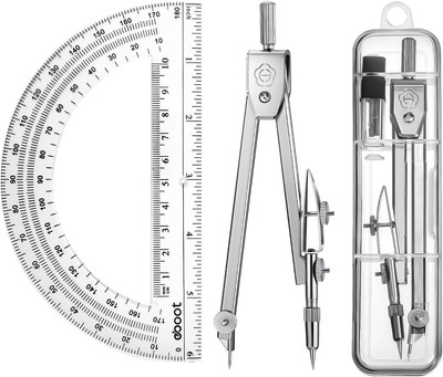 Student Protractor and Compass Set, Student Geometry Math Set, Compass for Geome