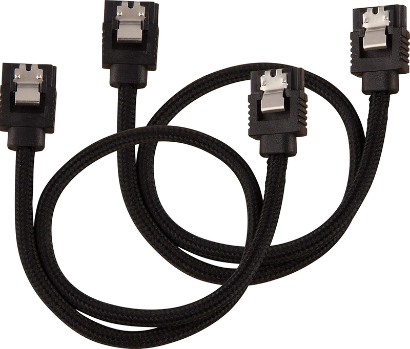 Premium Sleeved SATA Cable - SATA 6Gbps 30Cm, Black