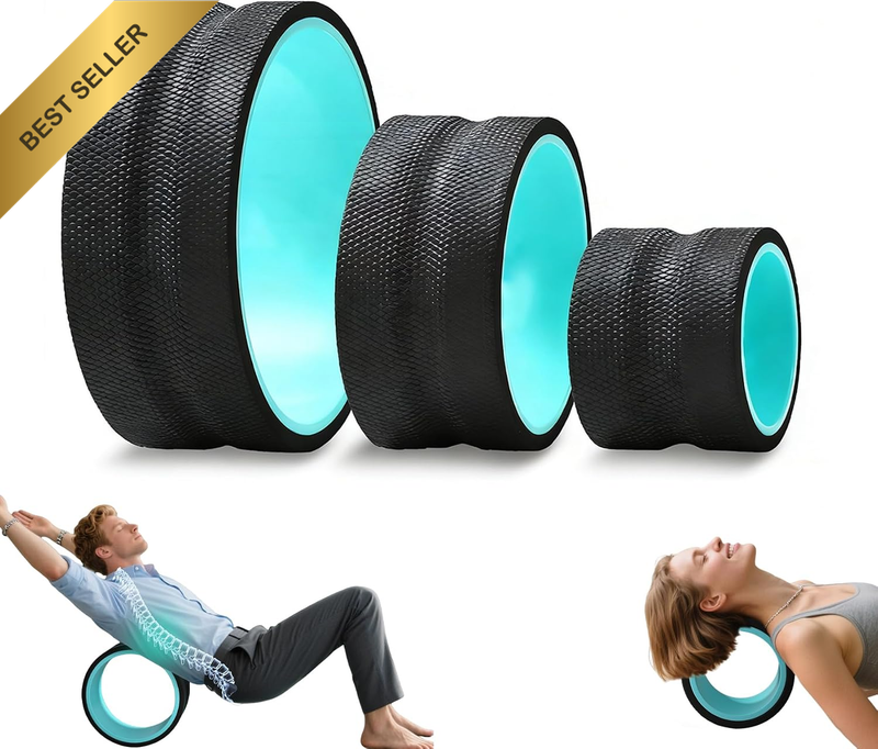 3 Pack Back Roller, Wheel for Deep Tissue Massage, Yoga Wheels for Pain Relief,