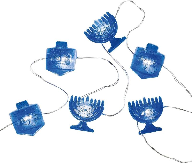 Rite Lite Chanukah Battery Operated Mini String Lights Blue Hanukkah Lighting