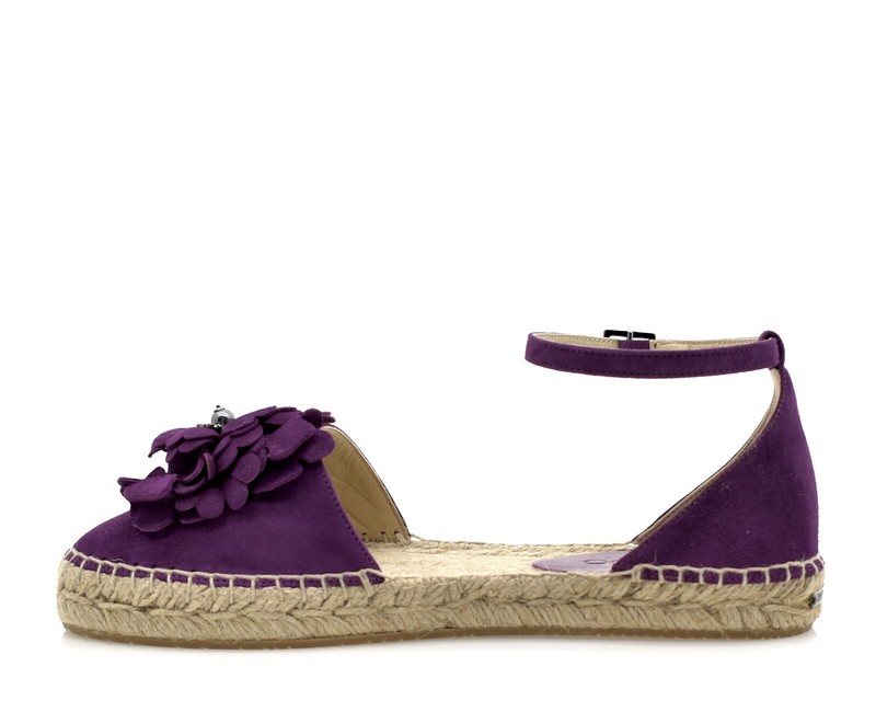 Pre-owned Jimmy Choo Espadrilles Dylan Flat Purple Size 38.5 $695