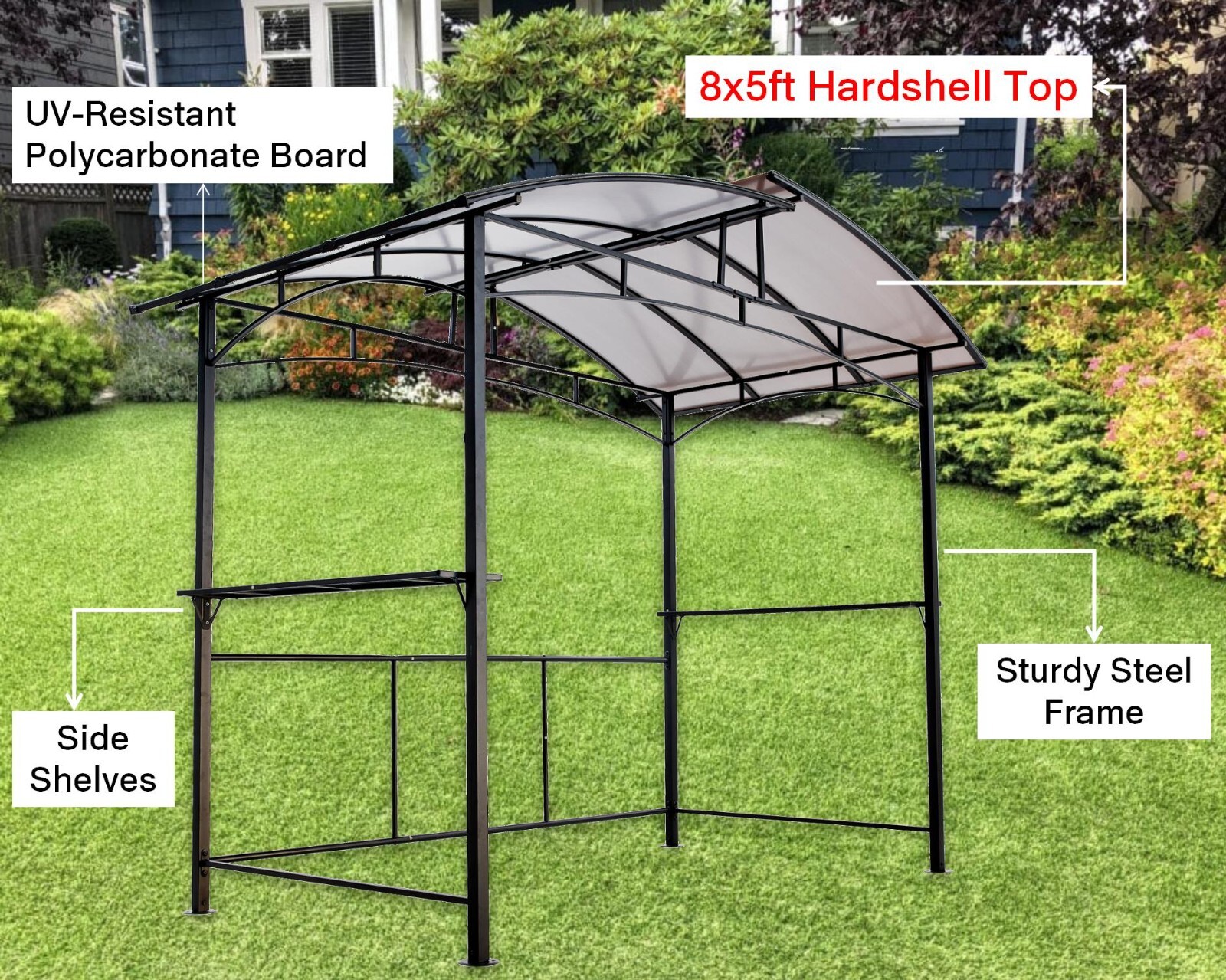 小物 STABRIDGE BBQ BELT 2 TROUT the Apartment Topcraft 8-ft x 5-ft Gazebo Rectangle Gray Metal Polyester