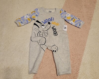 Disney Baby Pluto Woof Woof Woof Baby Romper Size 6-9 Months *NWT