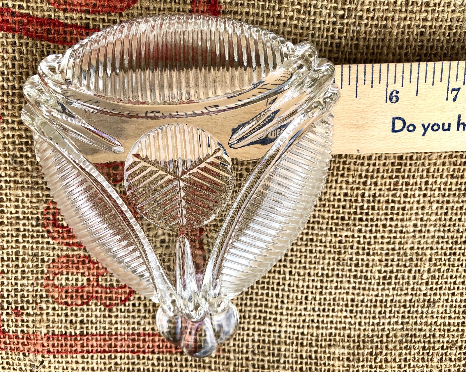 VTG Hazel Atlas Lines Drape Swag #254 1930s Clear Relish Olive Bon Dish Set 577?