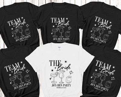 Custom Personalised Hen Party T shirts Team Bride Bride Tribe Squad Matching