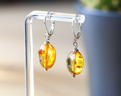 Lemon colour stunning Baltic amber earrings Drop amber earrings