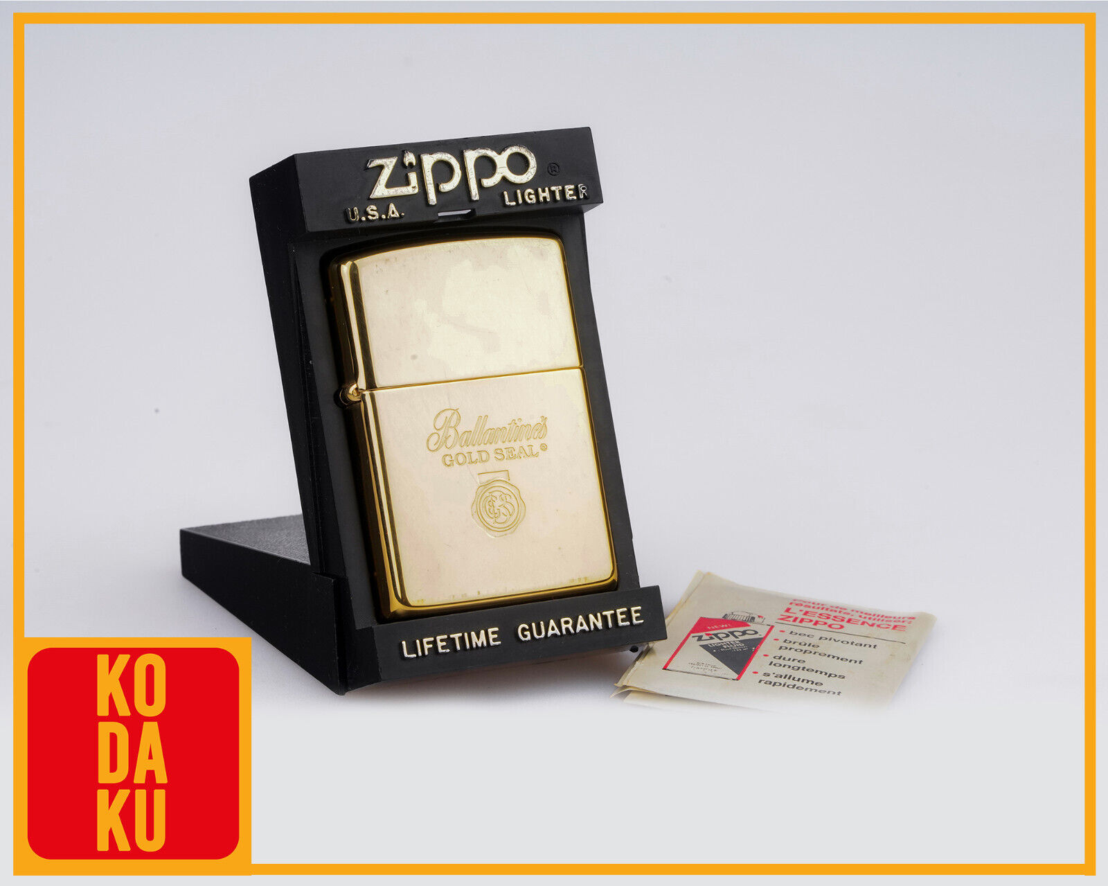 ZIPPO Lighter solid brass Ballantine's gold seal Scotch ZIPPO Lighter solid brass Ballantine's gold seal Scotch
