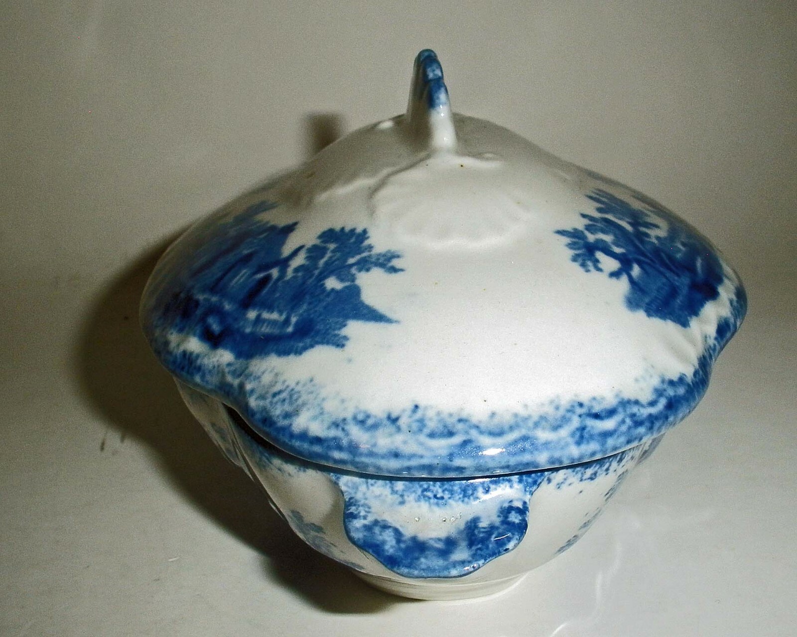 Antique Ridgway's Humphrey's Clock Blue Miniature Child's Tureen